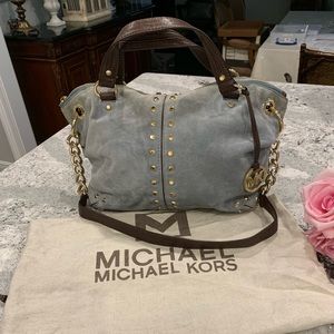 Micheal Kors blue suede purse